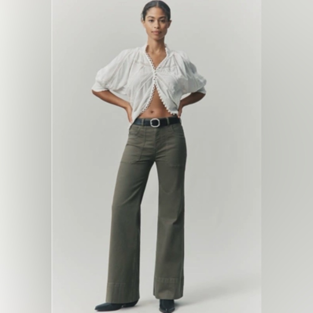 NWT THE RYLAN RELAXED HIGH-RISE FLARE PANTS BY PILCRO Size 34